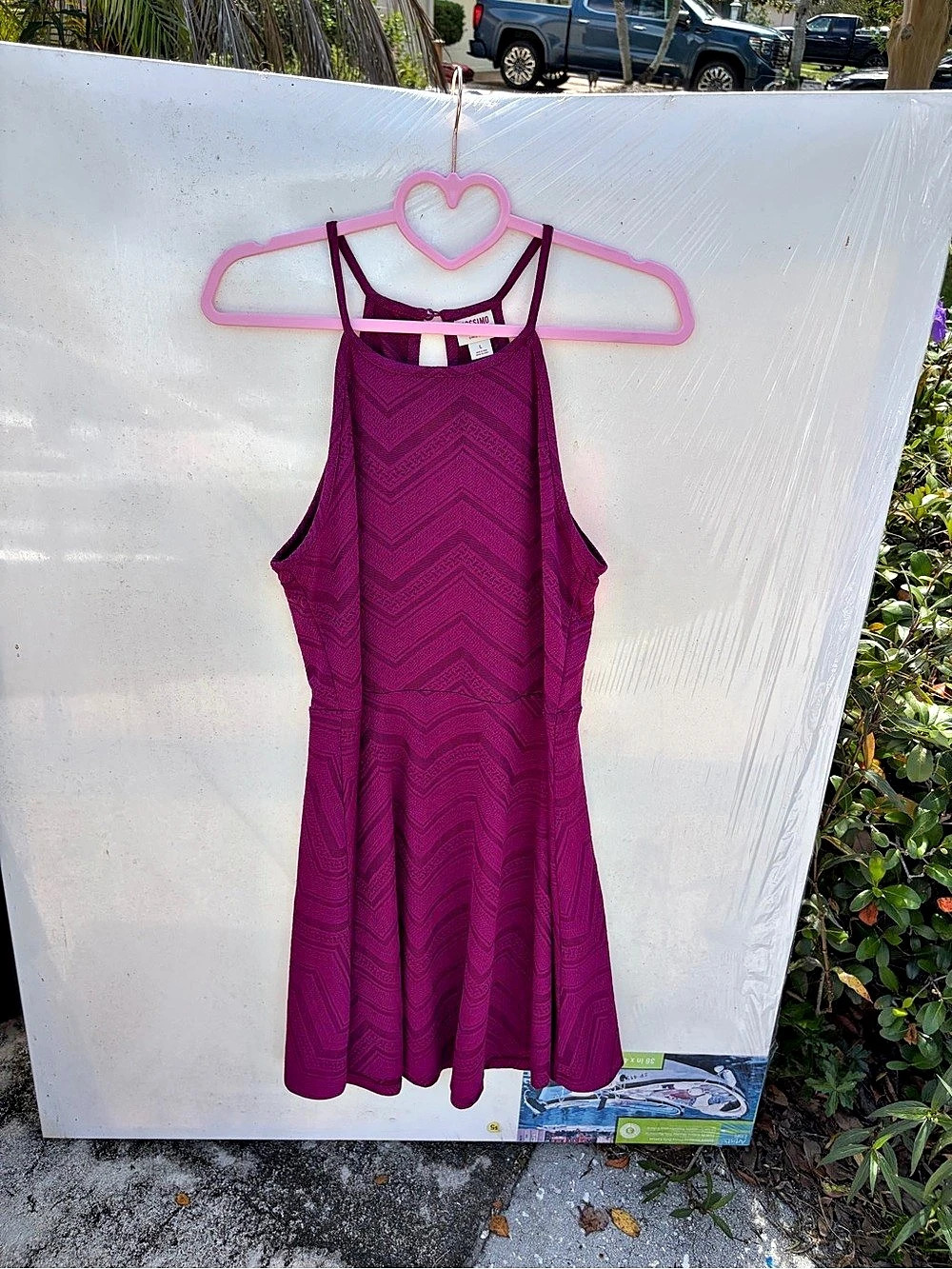 Mossimo Supply Co. Chevron Halter Skater Dress. Purple Mini